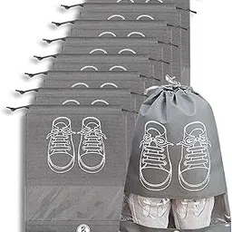 btfash Shoes Bag for Travel & Storage Organizer for Men & Women | Travel Accessories | Shoe Organizer | Shoe Cover for Travel Essentials (Grey,Pack of 9)-picture-55