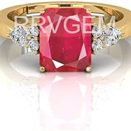 mbvgems Natural Ruby RING 7.50 Carat Certified Handcrafted Finger Ring With Beautifull Stone manik RING Gold Plated for Men and Women LAB - CERTIFIED-picture-20
