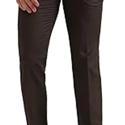 greenfibre Men's Slim Fit Solid Formal Trouser, Cream Blended Fabric, Versatile Business Wear, Elegant and Comfortable image 1