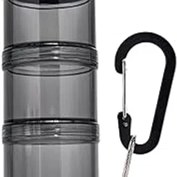 TRENDIVIBE Protein Powder Travel Container Protein Dispenser for Workout Black image 1