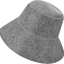 THE STYLE SUTRA Sauna Felt Hat Hair Protection Cap Diameter 6inch Multipurpose for Men Women Grey-picture-26