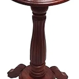 CRAFTCASTLE Wooden Round Beautiful Carving Design Side Table/Coffee Table/Outdoor Table/Living Room Furniture(12X12X24) Inch (Carving)-picture-31