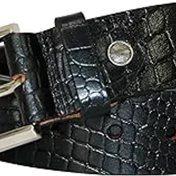 mm designs | Men's Premium Crocodile Texture Leather Belt with Silver-Tone Buckle | Adjustable Fit for Formal & Casual Wear | Stylish Gift For Men-picture-49