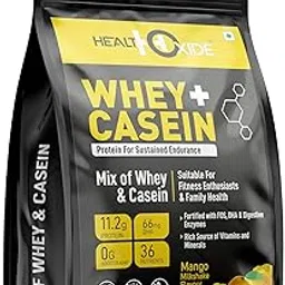 Healthoxide Whey & Casein Protein With DHA & Digestive Enzymes - 500 Gram (Mango Milkshake Flavor)-picture-27