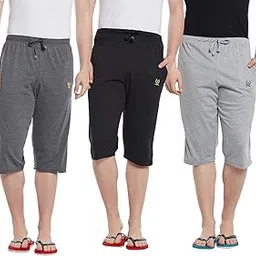 mack jonney Men Cotton Slim Fit Capris-3/4Ths(Pack of 3) (C2An_C2Bl_C2Ml_003-P)-picture-33