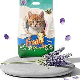 Fresh Step Lavender Scented Cat Litter – 5 KG | Ultra Absorbent, Quick Clumping, Odor Control, Dust-Free Formula for Cats image 1