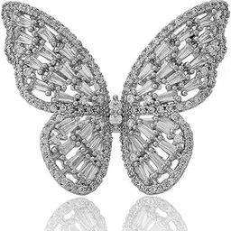 FASHIONS Crystal Stone Sarees Butterfly Brooch Coat Dress Gown Shawl Bridal Safety saree pins for Women Girls-image-62