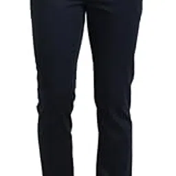 turtle Men Cotton Stretch Navy Printed Narrow Fit Casual Trouser-picture-30