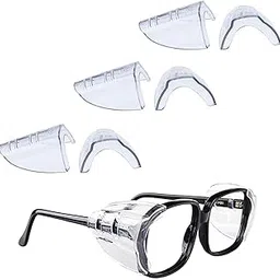 Bolt 3 Pairs Eye Glasses Side Shields Flexible Slip on Side Shields for Safety Glasses Fits Small to Medium-picture-67