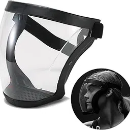 Rexez Transparent Faceshield Mask Super Protective Face Shield for Work Full Anti-Fog HD Safety Clear shield Guard 2 In 1 Face-shield Motorcycle Goggle Bubble helmet Visor Coverage Protector Mask-picture-45
