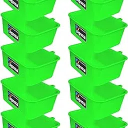 PAGONA - Bird Cage Food Plastic Feeder Bowl for Love Birds, Finches, Cockatiel, Pigeon & Ext. (Feeding Cup, 250ML, Pack of 10, Multi Color)-image-4