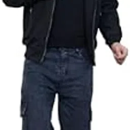 Linaria Regular Fit Men's Black Jacket-picture-35