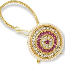 meira jewellery Gold Plated Rajputi Borla Mangtikka studded with Pearl Stone for women 110-picture-48