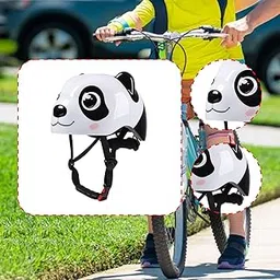 MERISHOPP Kids Bicycle Helmet Cartoon Lightweight for Bike Riding Cycling Roller Skate Panda | Lightweight Sports Helmet | Helmet Accessories-image-25