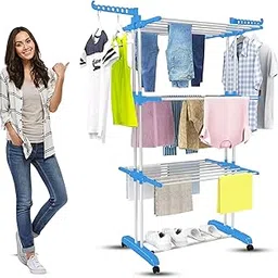 Arena-Heavy Duty Stainless Steel Foldable Cloth Drying Stand for Drying Clothes Stand Rack Cloth Stand for Drying Clothes Foldable(3 Tier)-picture-67