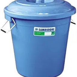 Samruddhi Water Storage Unbreakable Jumbo Plus Round Plastic Drum Bucket with Lid, (22 L, Blue) image 1