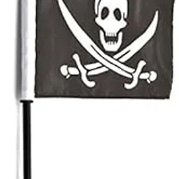 Speedwav Motorcycle Black CNC Rear Side Mount Flag Pole Skull Flag Pirate flag Model_ID Silonco511-picture-12