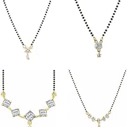 efulgenz Ethnic Traditional CZ Mangalsutra for Women (Pack of 4)-picture-11