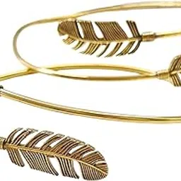 Fuschianet Ethnic Traditional Gold Plated Foot Two Leaf Kada Thin Adjustable Ghungroo Payal/Anklet/Pajeb/Payjeb/Painjan/Nazariya/Anklet Bracelet/Pattilu for Women and Girls-picture-71