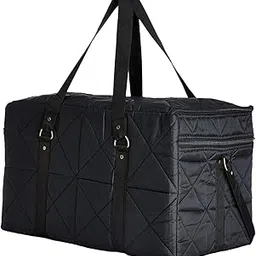kuber industries Unisex Storage Duffle Bag | Parachute Travel Storage Bag | Zipper Closure Storage Organizer For Clothes | Storage Carrying Bag With Handle | Black-picture-28
