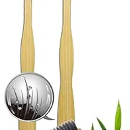 OREAYU Adult Bamboo Manual Toothbrush Charcoal Bristles, Anti Bacterial, Biodegradable, Eco-Friendly Brush With Extra Slim Soft-Free Bristles-2 Pc Set-picture-12