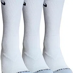 maxcom Athletic Crew Socks, Max Cushion, Dri-Fit, Unisex, White & Black, UK Size (M 5-8, L 8-11), 3 Pairs-picture-16
