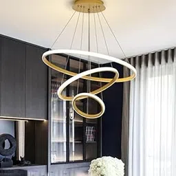 Lyse Decor Modern Chandelier Lights for Living Room, jhoomar for Hall Ceiling, Hanging Lights, Hanging Pendant Lamps for Decoration, Ceiling Hanging Light and Bedroom Lamps (Gold and White)-picture-11