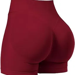 myaddiction Yoga Shorts High Waisted Soft Workout Gym Shorts for Running XL Wine Red-picture-38