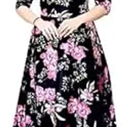 Rayon Floral 3/4th Sleeves Printed Ethnic Long Gown for Women-picture-36