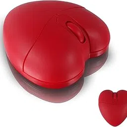 elec Space Wireless Bluetooth Mouse, Silent and Stylish Heart-Shaped Mouse for Laptop, PC - 10m Range (Red)-picture-12