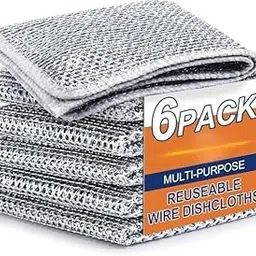 ARABEX Non Scratch Wire Dish Cloth Double Layer (Pack of 6), Steel Scrubber for Utensils Cleaning, Multipurpose Wet and Dry Cleaning, Stainless-Steel Dish Wash Scrubber for Washing Dishes, Sinks,-picture-30