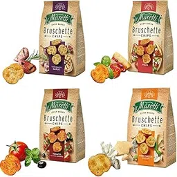 Maretti Oven Baked Bruschette Chips Slow Roasted Garlic, Pizza Flavour, Tomato Olives & Oregano, Fine Cheese Selection, 70 Gm Each, Combo Of 4-picture-28