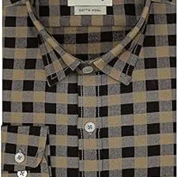 GHPC Cottswool Winter Wear Woolen Gingham Checks Full Sleeves Regular Fit Formal Shirt for Men-picture-12