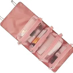 OTIPORTER 4 in 1 Foldable Hanging Roll Up Makeup Toiletry Bag for Travel Organizer Cosmetic Storage for Women-image-70