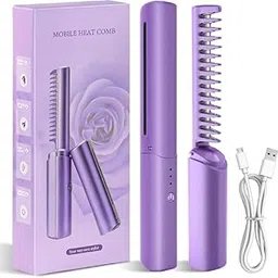 DEV STORE Wireless Hair Styling Comb Magic Versatile Electric Mini Straightener For Curling, Pink-picture-11