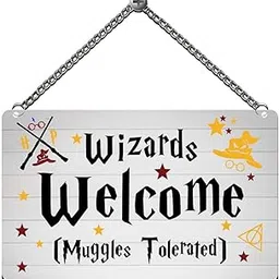 GIFTMEBAZAR Wizards Welcome Wood Wall Hanging Decor | Harry Porter Theme Wall Hanging | Wall Art Decor | Wall Decoration Items for Living Room Home Decor Items-picture-20