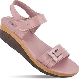 walkaroo Women's Hook & Loop Comfort Wedge Heel Sandals - WLP77006-picture-56