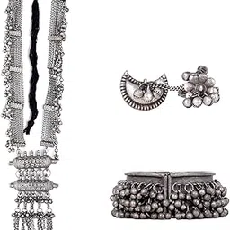 teejh Latika Silver Oxidised Jewelry Gift Set-picture-41