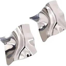 teulrip Anti-Tarnish Silver Large Square Stud Earrings for Girls & Women-picture-12