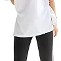 styli Women Oversized Contrast Neck Rib Embroidered T-Shirt | Short Sleeve Cotton Blend Top | Stylish Casual T-Shirt for Women | Comfortable Everyday Wear-picture-54