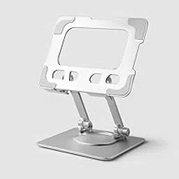 Tannero Adjustable Tablet Stand, 360-Degree Rotating Base, Dual-Axis Height Control, Anti-Slip Design, Silver for for iPad, Samsung Galaxy Tab, Lenovo Pad and All Tablets-Silver-picture-21