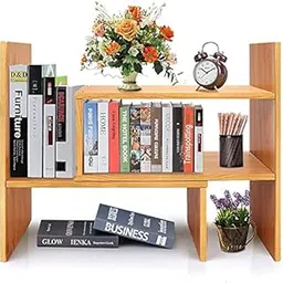 Adjustable Multipurpose Desk Organizer Display Bookshelf for Office, Home, Kitchen (Beige)-picture-12