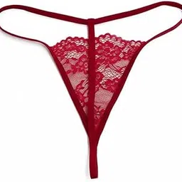 meezx fashion Women's Floral Lace T-Back Thong, Red Free Size-picture-14