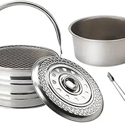 Outdoor Fire Pit Stove Deck Yard Patio BBQ Grill Fire Bowl Wood Burning with Tongs-image-23