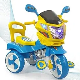 Dash Stylish Kids Tricycle with Lights, Music & Under-Seat Storage – Perfect Ride-On for Boys & Girls Ages 2-5 Years, Fun & Safe Cycling (Blue and Yellow)-image-20