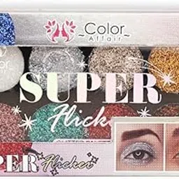 Eyelid Super Flicker 8 Shade Glitter Eyeshadow Palette Metallic Colours for Women's and Girls (Multicolour-A)-picture-43