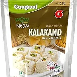 Gangwal Kalakand Mix 100g | Instant Kalaland Mix with Dry Fruis Toppings inside | Malai Barfi Instant Mix | Delicious Indian Dessert and Mithai | Makes 15 pcs Per Pack-picture-48