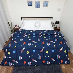 Bhoomi Impex 200 GSM Microfiber Printed Comforter for All Seasons Planet Spaceship Adventure Single Bed Blanket Quilt for Kids-image-20