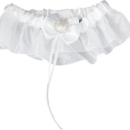 myaddiction Prom Bridal Rhinestone Pearl With Bow Wedding Garter Satin Toss -Ivory-picture-54
