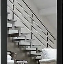Dime Store Wall Mirror for Living Room Bedroom Dressing Mirror Makeup Mirror Home Decor Item (Black, 15 X 40 Inch), Framed, Rectangular - Engineered Wood, Black-image-49